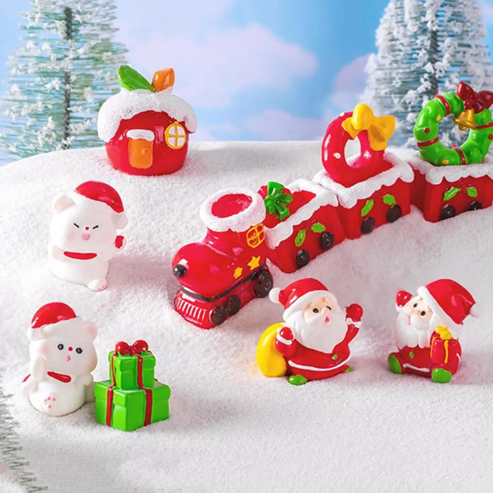 

Long-lasting Christmas Ornament Charming Christmas Desktop Decor 2 Mini Cartoon Bear Ornaments Gift Boxes Festive for Holiday