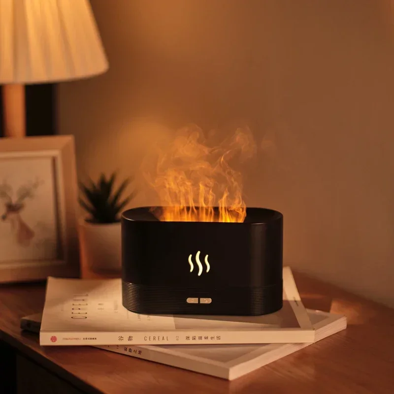 Simulation Flame Aromatherapy Diffuser Perfume Humidifier With LED Light Ultrasonic Essential Oil Diffuser Creative Gift