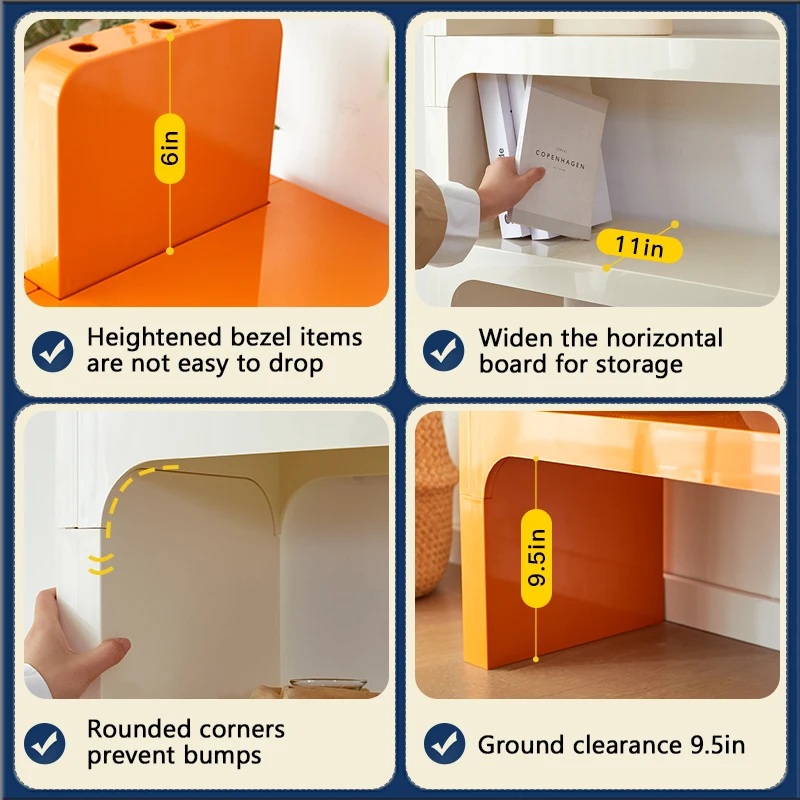 DECOPAI,Nordic modern multi-function storage free combination bookshelf side table and shelf for living study shower room divide