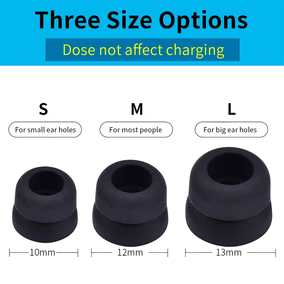 6Pcs Silicone Ear Tips for JBL Project Rock Eartips UA FLASH TWS Tips IE80 4.5-6mm Diameters Anti-Slip Avoid Falling Off
