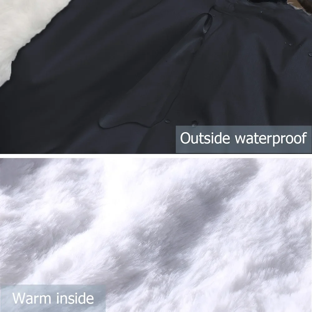 Stroller Gloves 2pcs Winter Pram Hand Muff Glove Waterproof Stroller Handle Warmer Gloves Thicken Mitten Accessories