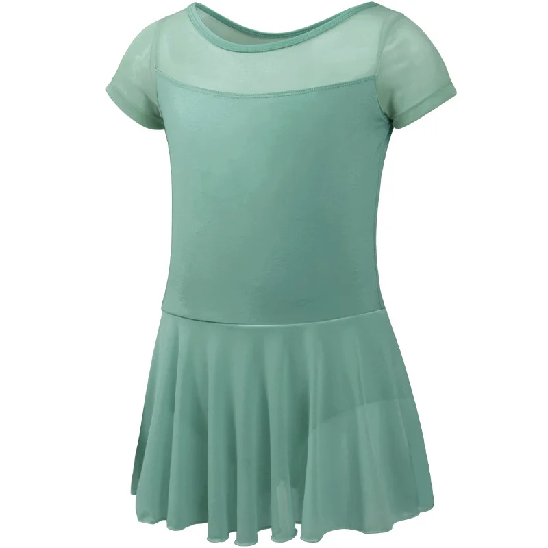 

1pcs/lot children ballet dancing dress girl cotton summer short sleeve training dancing dress