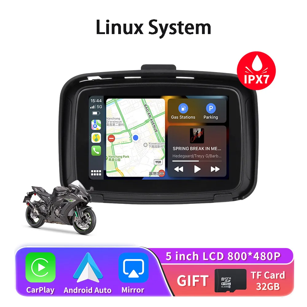 New5inchMotorcycleWirelessAppleCarplayAndroidAutoPortable