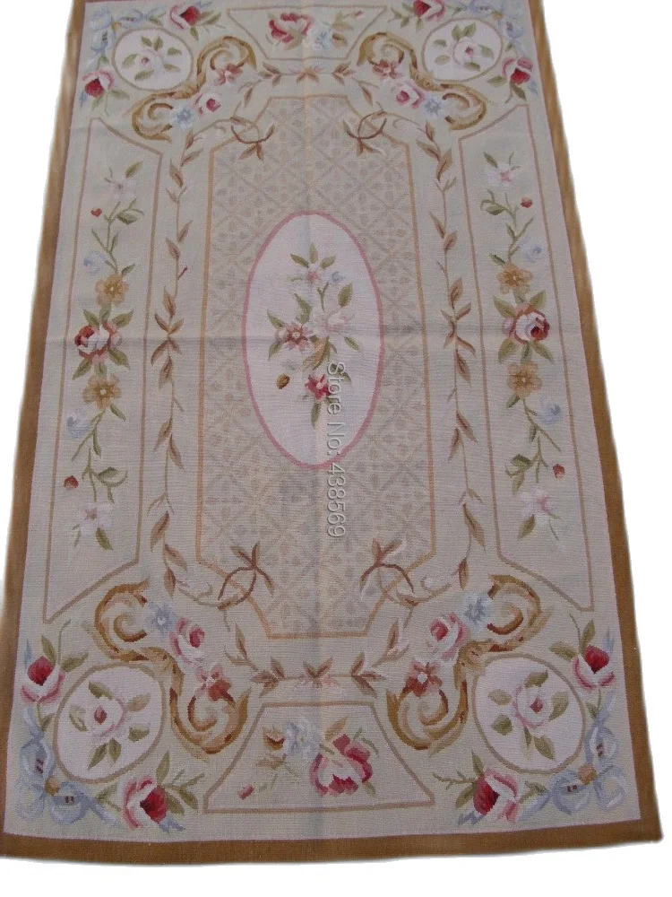 

Free shipping 3'x5' Aubusson rugs handmade woolen carpets hand woven rugs for home decoration bedrooom carpets