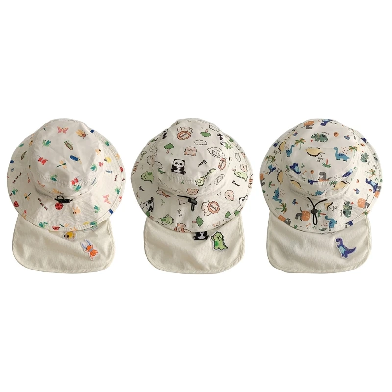 

Cartoon Kids Sun Hat with Neck Coverage Large Brim Baby Sun Hat Quick Drying & Breathable Hat Suitable for Boy & Girls