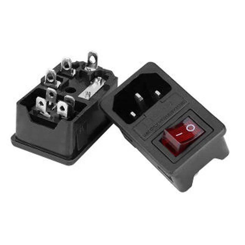 IEC320 C14 PDU UPS Fused AC Power Socket Wiring Connector Electrical Battery Charger Receptacle Docking Panel Outlet Plug 10A electrical socket power socket