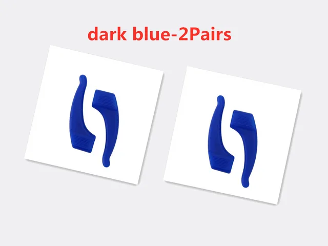 Fashion Anti Slip Ear Hook Eyeglass Eyewear Accessories Eye Glasses Silicone Grip Temple Tip Holder Spectacle Eyeglasses Grip dark blue-2Pairs