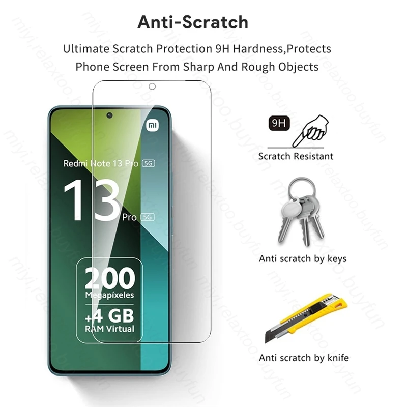 Premium 4-in-1 Tempered Glass Case with Screen Protector and HD Film