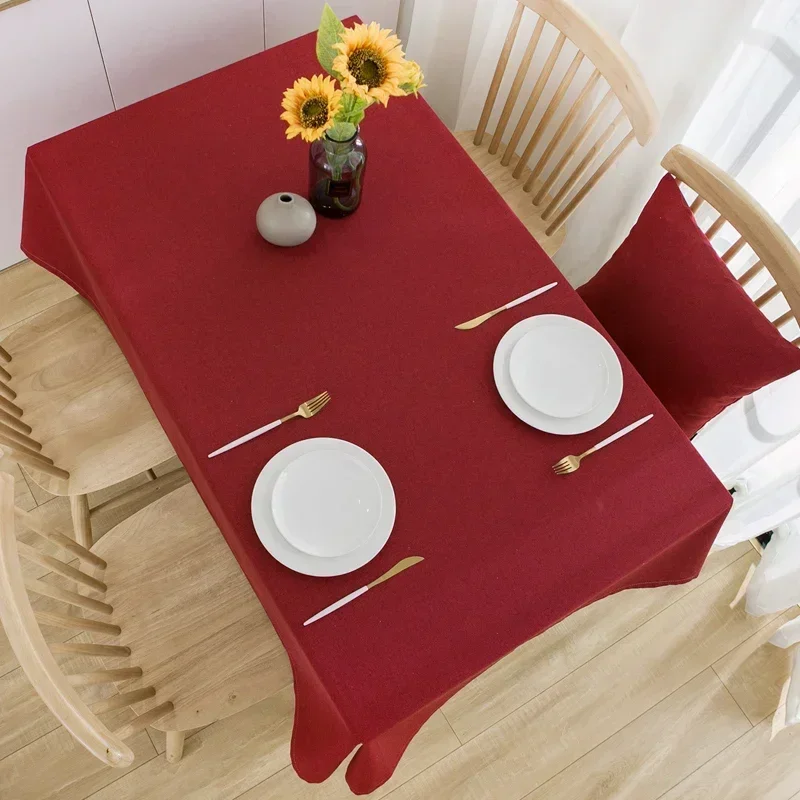 

Cotton and linen rectangular dining table cloth for Chinese New Year'sweddings, red cloth tablecloth, tea table, and cloth art