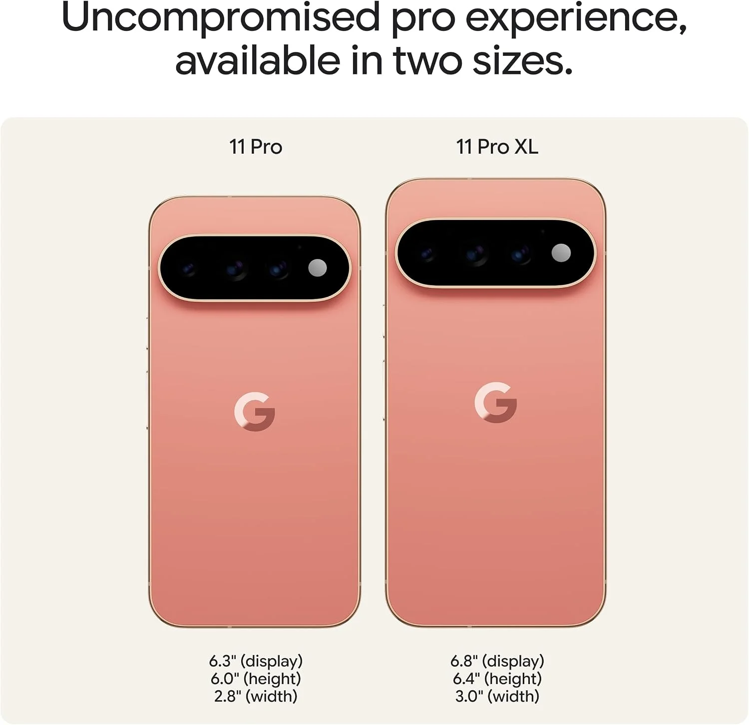 Google Pixel 11 Pro XL 5G Phone Tensor G6 6.8" Super Actua Display Up to 16GB RAM 256GB/512GB/1TB Android 17