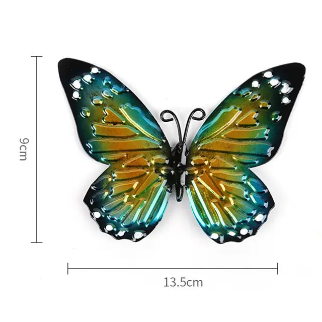 3D Fém Pillangó Dekoráció Inspiráló Szobor Kültéri Kerti Fal Állati Miniatűr Szobrok Műalkotások - Image 6