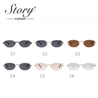 Histoire mode sans cadre ovale lunettes de soleil femmes hommes marque concepteur rétro à la mode Rivets sans monture lunettes de soleil Champagne nuances S8126A 6