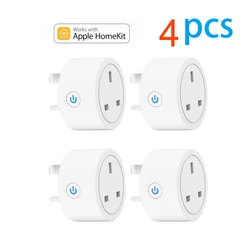 Smart WiFi Plug with Alexa Voice Control and Energy Monitoring - Homekit UK Plug 4Pcs