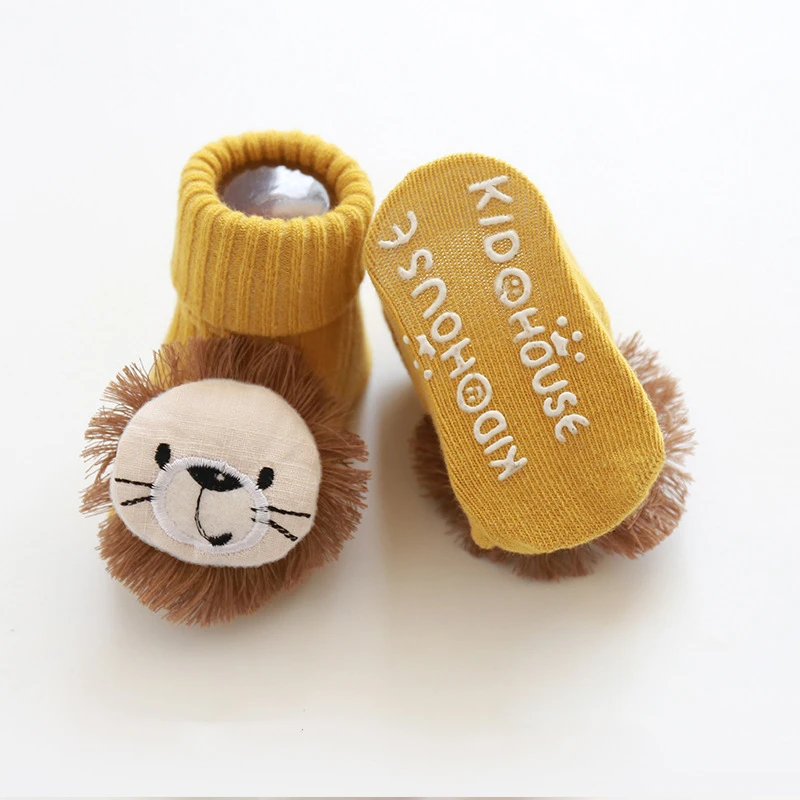 Baby Socks Girls Boys Slipper Newborn Accessories Anti Slip Bow Lion Cute Kids Toddlers Children Gift Infant Stuff Toy