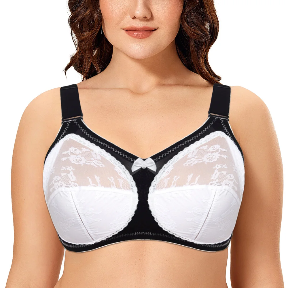 Soutien-gorge Grande Taille Dentelle Sans Armatures – Minimizer Couverture Complète, Non Doublé, Confortable