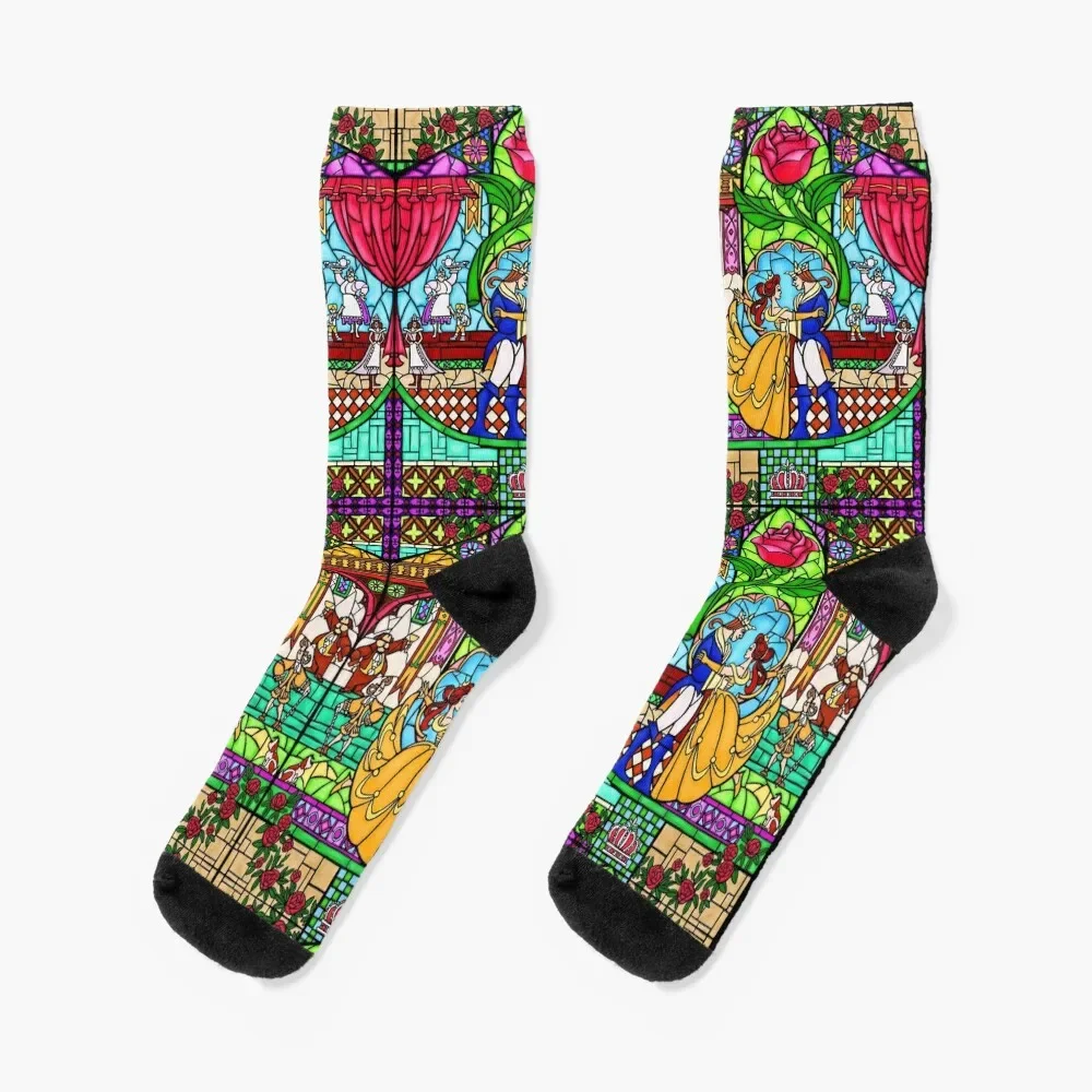 

Patterns of the Stained Glass Window Socks kids japanese fashion Men's Socks Women's