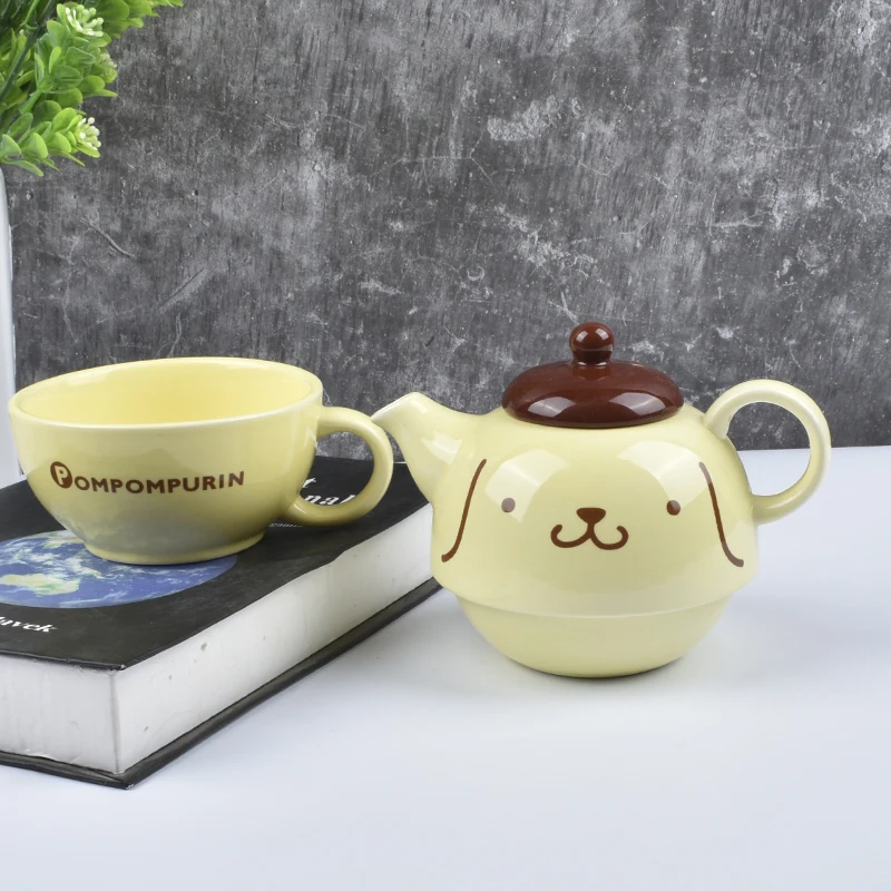 Kawaii PomPomPurin Ceramic Double-Deck Teapot Lovely Pom Pom