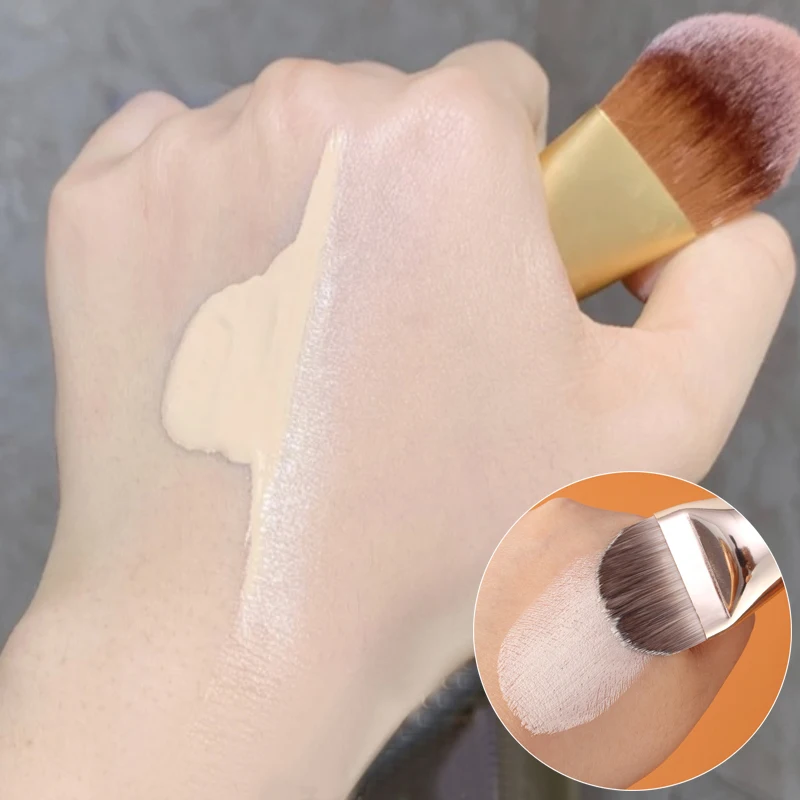 

Professional Tongue Shape Foundation Brushes Concealer Angled Seamless Liquid Cream Cosmetics Face Contour Makeup Brushes Tools