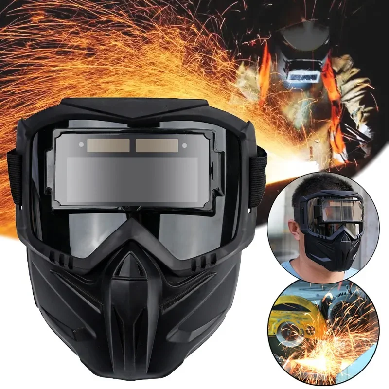 Welding Mask Auto Darkening Welding Glasses Work Protective Adjustable Band Impact Resistant