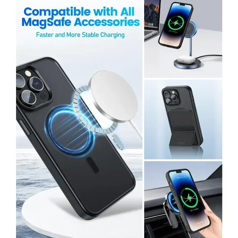 JETech Funda Magnética Para IPhone 13 Pro MAX 6.7 Pulgadas Compatible Con MagSafe, Carcasa
