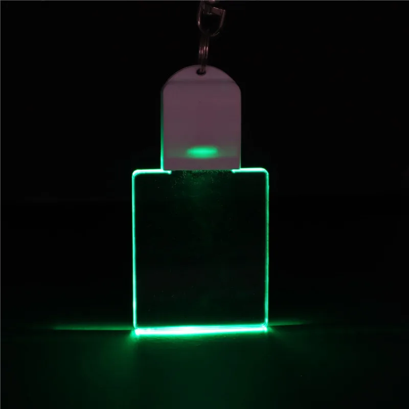 1Pcs Led Acrylic 3D Keychain RGB Colorful Night Light Luminous Pendant Lamp Wedding Christmas Decor Diy Gift Key Ring 4