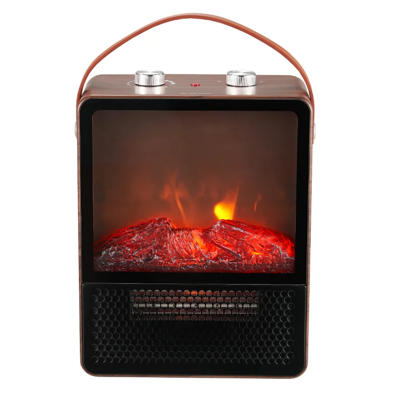 

Freestanding Ceramic 1500W Portable Electric Fireplace, Dark Walnut