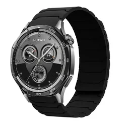 Magnetic Silicone Sport Strap, 22mm Bracelet for 22mm width band (Black)