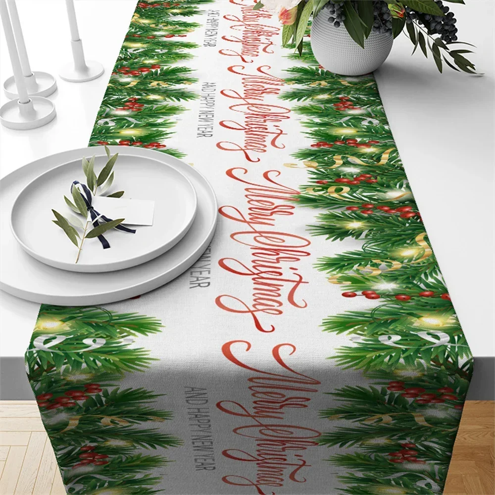 

Simple Gold Star table Flag Christmas Gift Snowman tree table Runner Family Holiday party Kitchen table Christmas decoration
