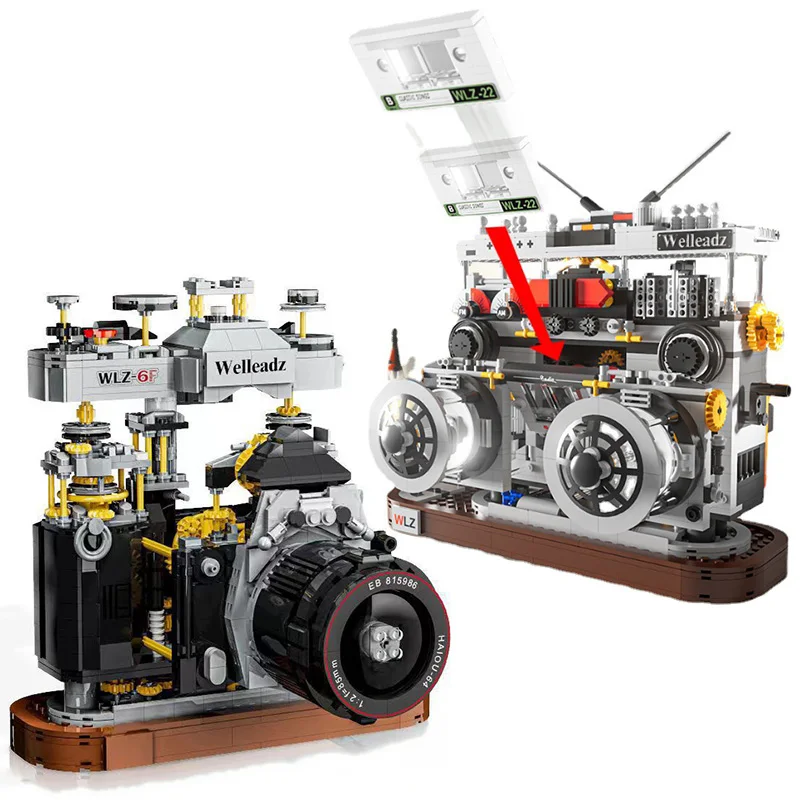 

Creative MOC DSLR Retro Film Camera Model Buidling Blocks Idea 3D Classic Home Decoration Assembly Bricks Toys For Children Gift