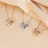 Collier personnalisé avec nom et pierres de naissance, collier de promesse personnalisé, pendentif cœur avec noms gravés, cadeaux de bijoux de Noël