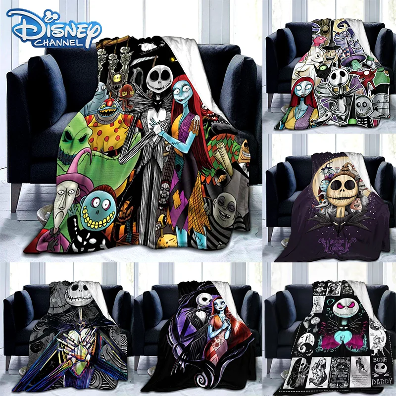Nightmare Before Christmas Coperta Cartoon Skull Jack Flanella Fleece Warm Sofa Bed Throw Coperta Decorazione Halloween Kids Gift
