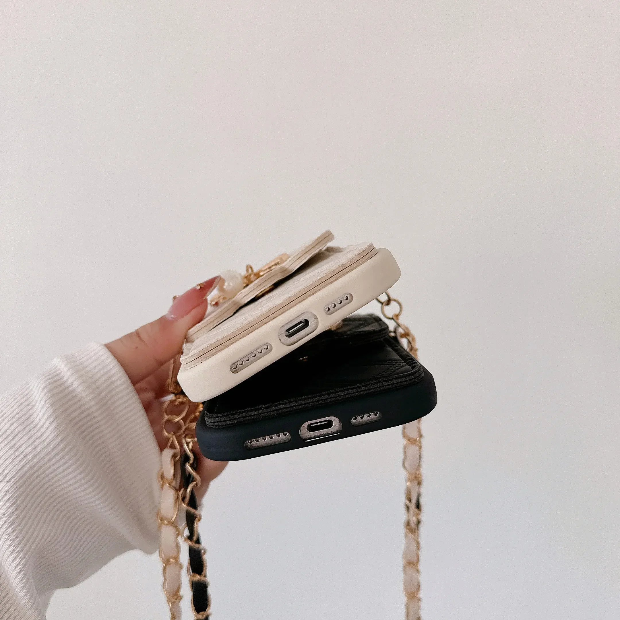 3D-Bowknot-Crossbody-Geldbörsen-Handyhülle für iPhone 16 15 14 Plus 13 12 11 XS XR X 7 8 Pro Max Plus SE mit Kartenhalter-Lanyard – Detail 6