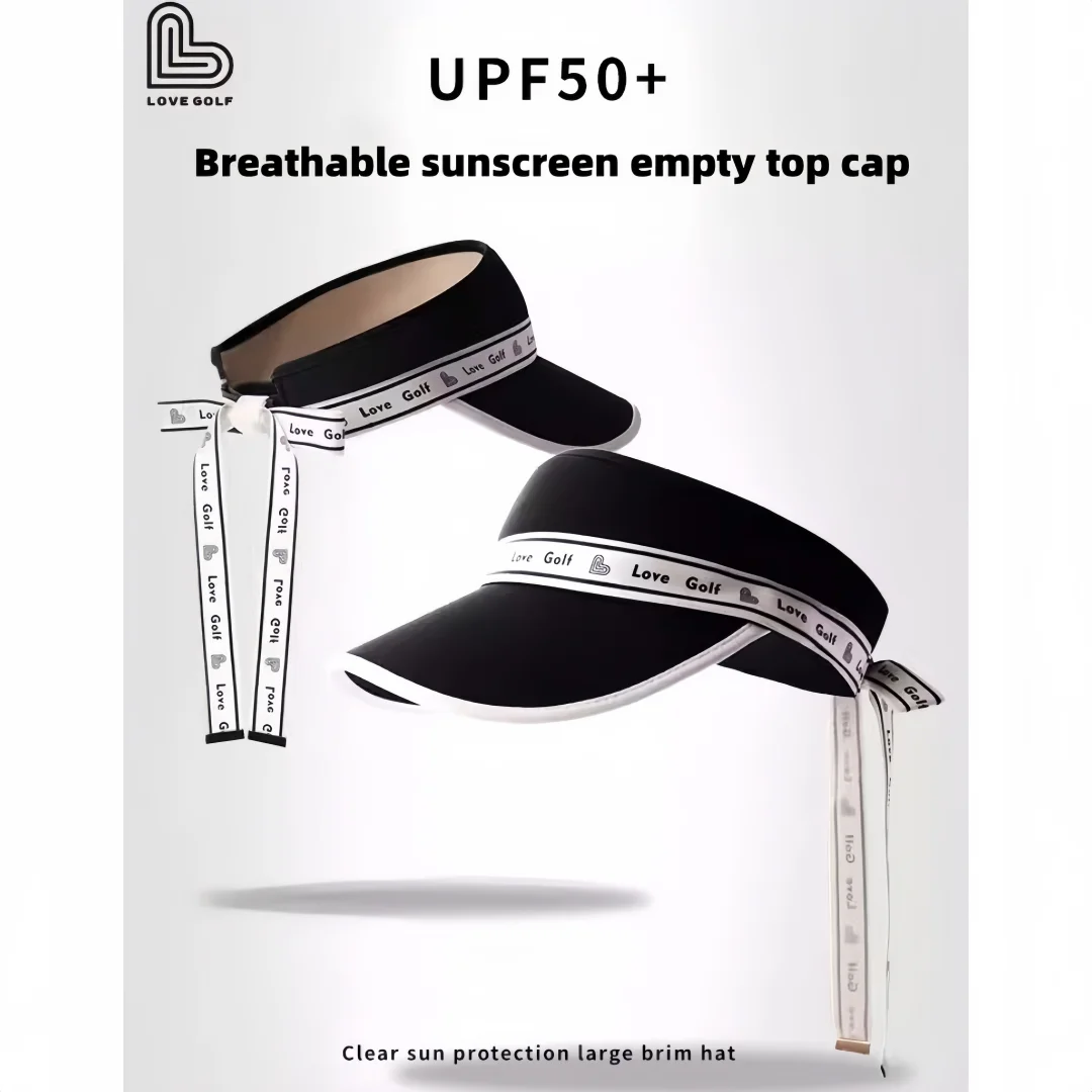 New Golf Headless Hat Women's Hat Summer Women's Headless Outdoor Leisure Sunscreen White Ball