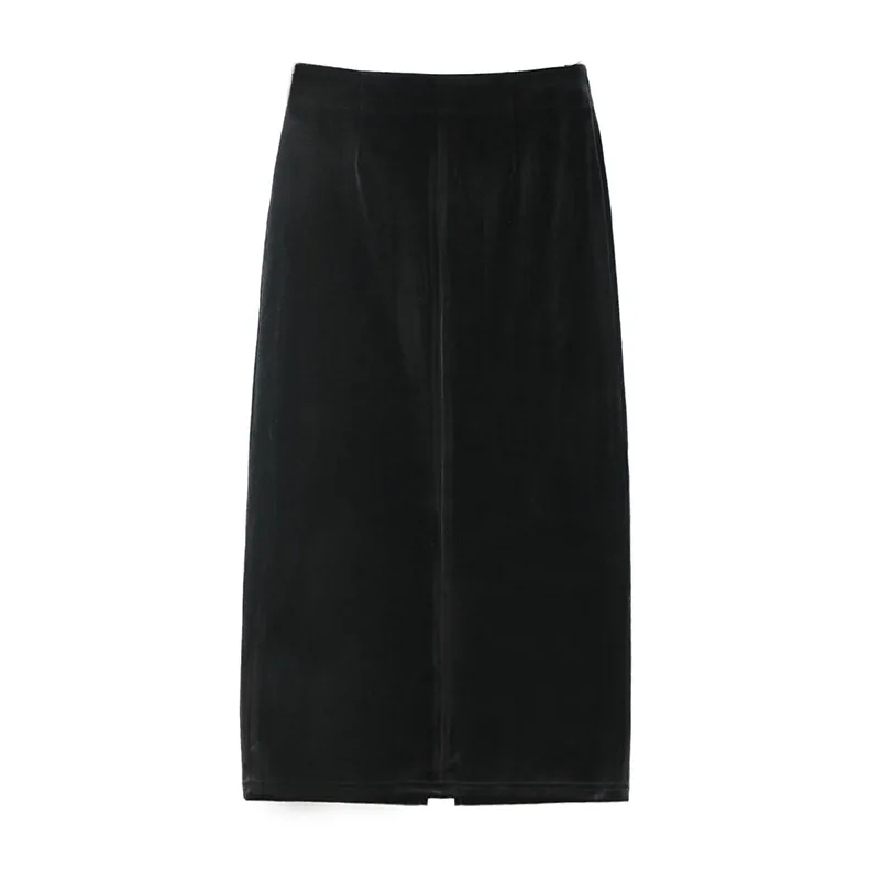 2024 Black Velvet Skirt for Elegant Women Female French Style  
