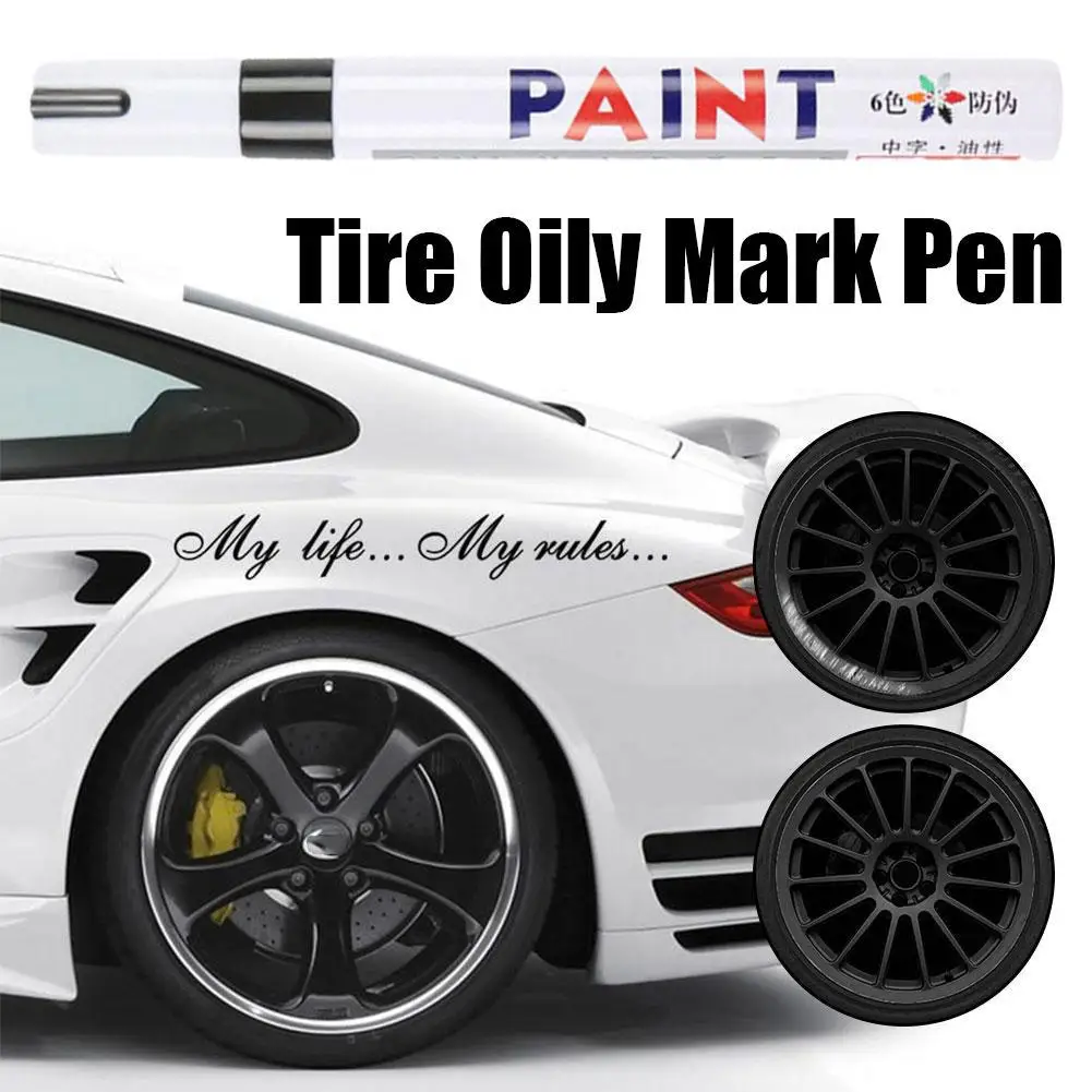 1Pc Waterproof Car Paint Pen Auto Tyre Tire Tread CD Auto Rubber Metal Oily Marker Permanent Mark Wheel Pen Car Painting Ti W9I1