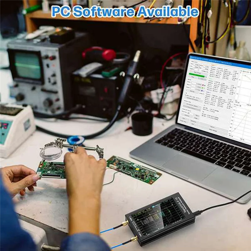 Antenna Analyzer NanoVNA-F V2 Vector Network Analyzer 50KHz-3GHz Antenna Analyzer HF VHF UHF VNA with 5000MAh-Measuring S Parameters