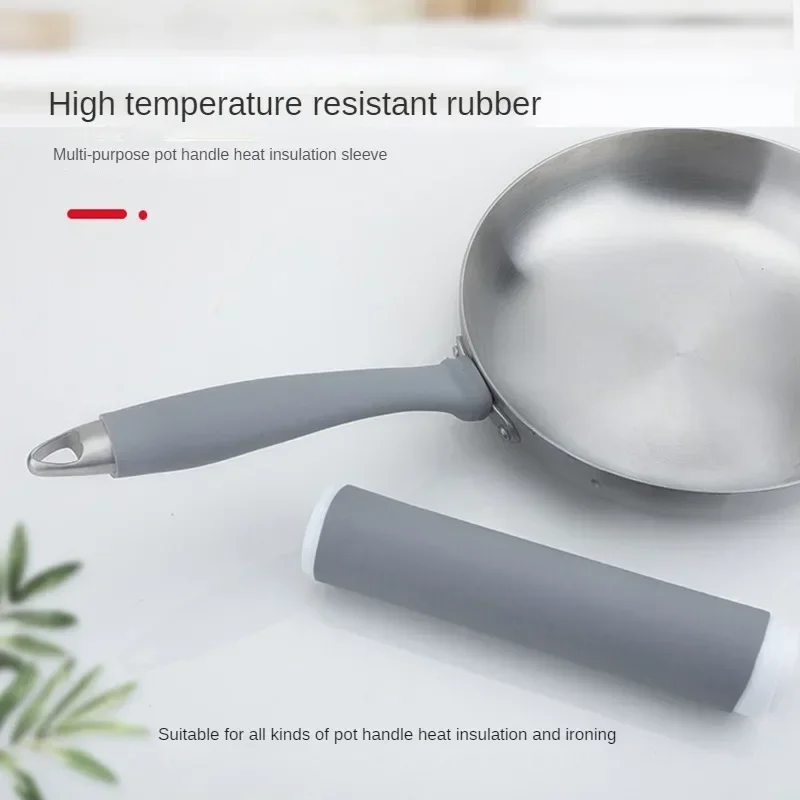 Frying Pan Handle Insulation Sleeve Rubber Sleeve for Iron Cooker Stainless Steel Pan Handle Sleeves Kitchen Tool Accessories