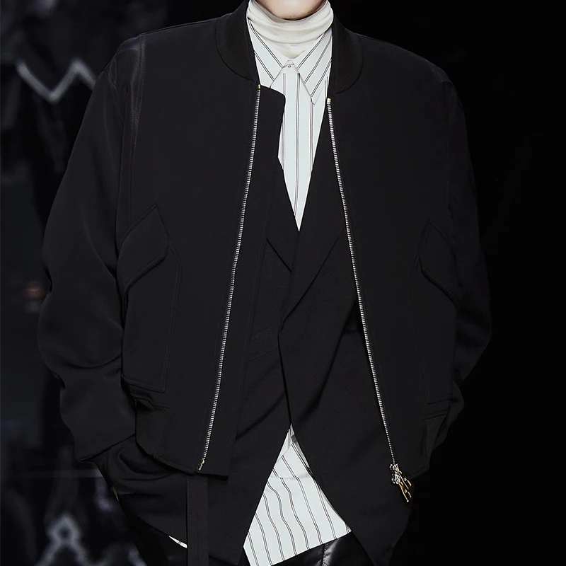 

Мужская свободная и универсальная повседневная куртка, Британская мода, короткий топ, летняя модная повседневная Рабочая куртка на молнии