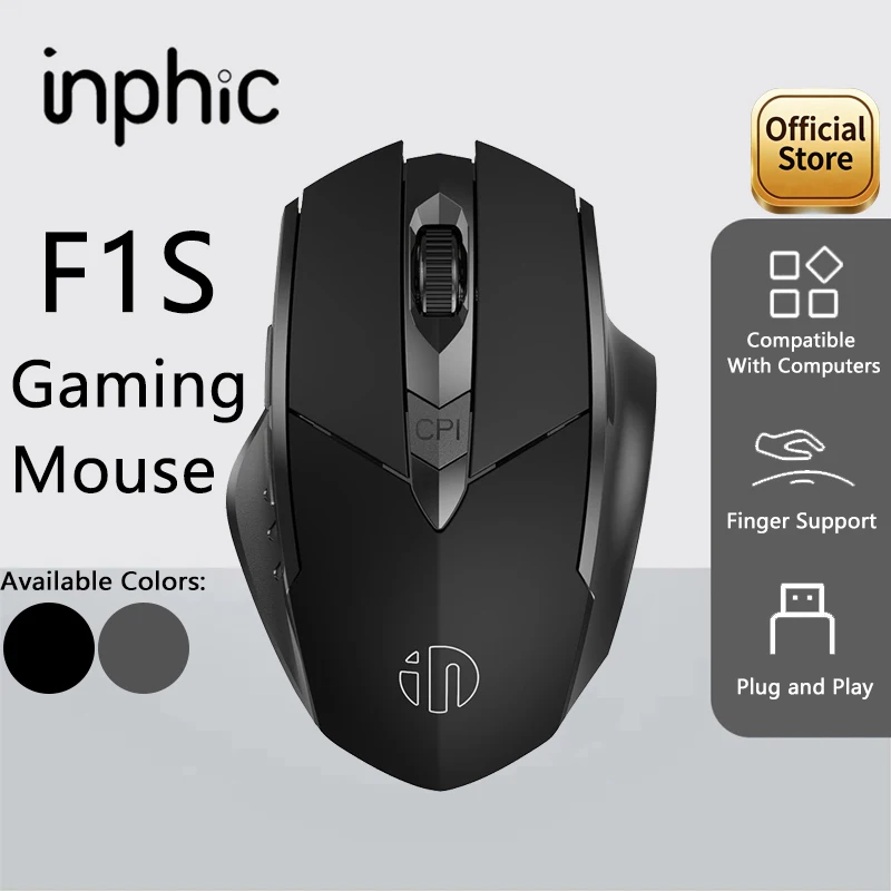 INPHIC F1S 충전식 무선 마우스 인체공학적 블루투스 5.0 2.4G 마우스..