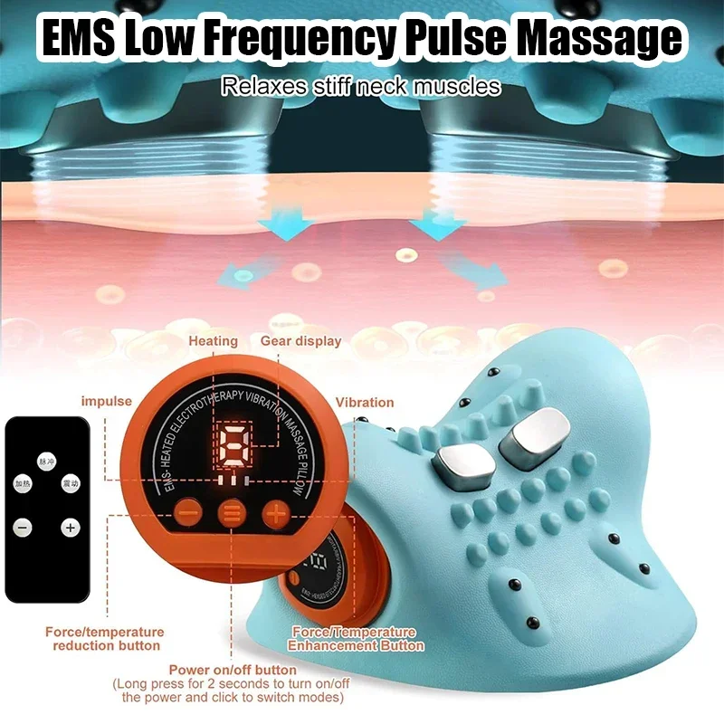 Electric Cervical Massager Neck Stretcher Chiropractic Traction Head Acupoint Ma