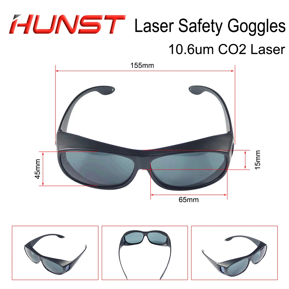 Laser goggles HUNST CO2 Laser Safety Glasses OD6+ For Marking Cutting Machine Parts 10600nm Protective Eyewear Goggles