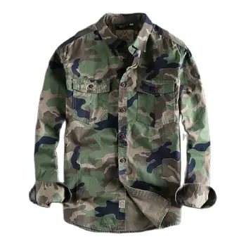 Camisas de camuflaje para hombre, estilo americano.