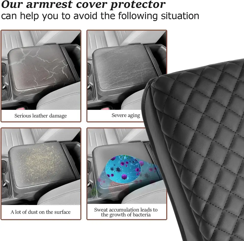 Copri Bracciolo Console Per Toyota Tacoma (2005-2015) Pelle PU Con Tasche - Comodo E抗Graffio - 3