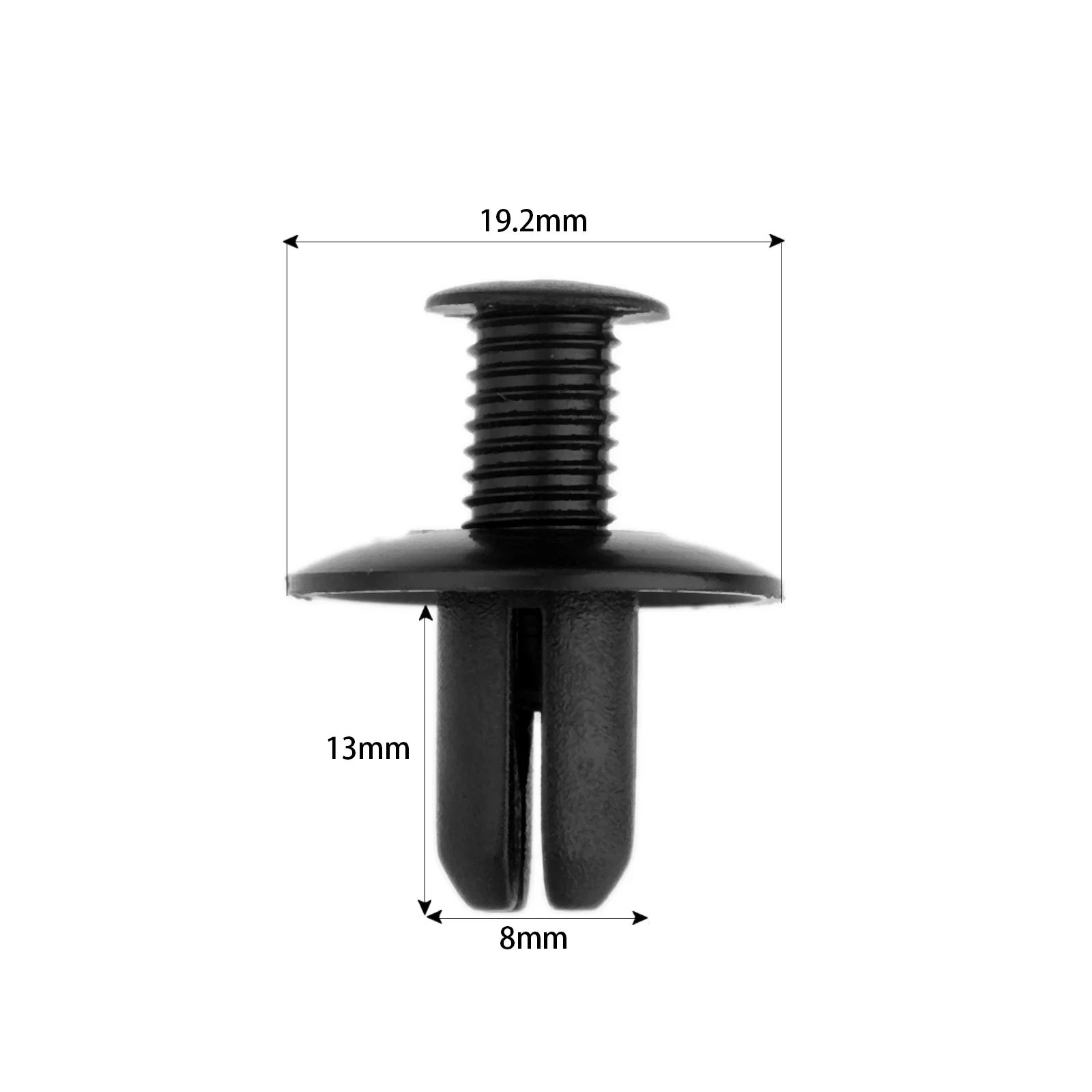 50pcs/set 8mm Hole Plastic Rivets Fastener Push Clips Black For
