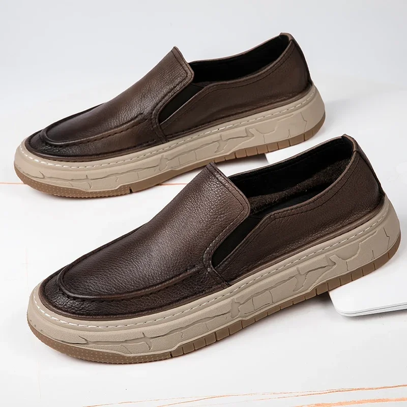 Genuine Leather Mens Shoes Business Formal Shoes Designer Casual for Men Comfy Men Dress Loafers Driving Mocassin
