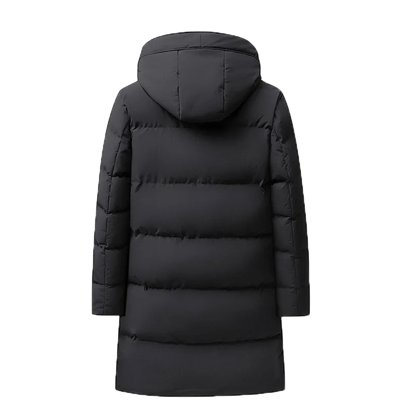 Winter Long Down Jacket Oversize Men Green Casual Loose Velvet Hooded Fur Collar Warm Cotton Quilted Coat Male Black Parkas  8XL