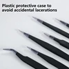 Eyelashes Tweezers Scrapbook Sticker Tape Picking DIY Journal Hand Account Tweezers Stainless Steel Mobile Phone Repair Tweezer 4
