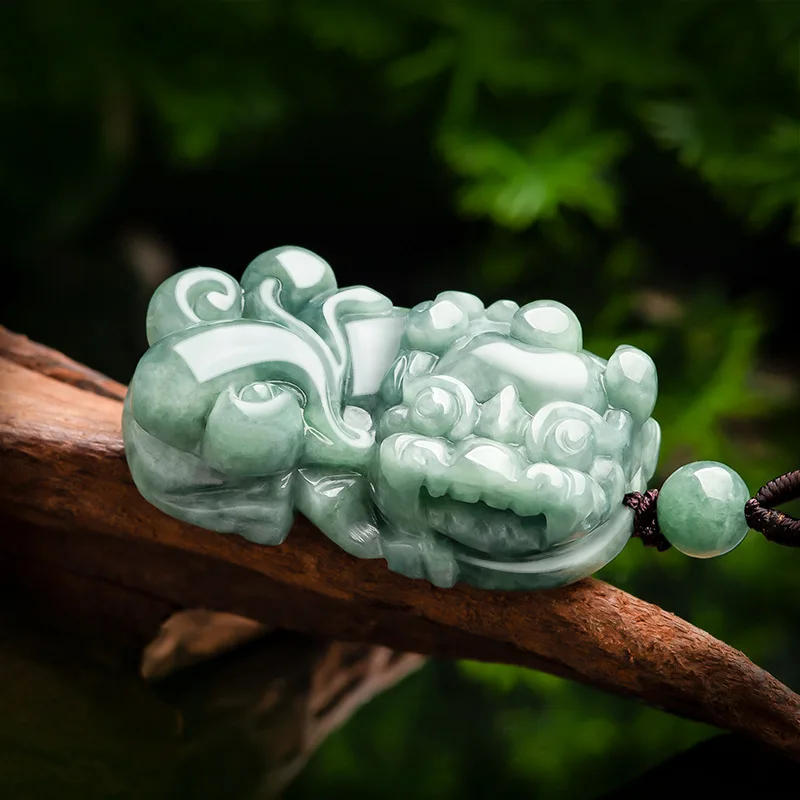 

Натуральные бирманские нефритовые бобы класса А, зеленые кулоны Ruyi Overlord Pixiu Beans, нефритовые подвески, ювелирные изделия для мужчин и женщин, подарки, Прямая поставка