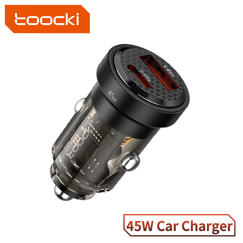 Toocki 45W USB C Car Charger for  iPhone 15 QC4.0 PD Fast Charging USB Car Phone Portable Charger for Xiaomi Huawei Samsung POCO