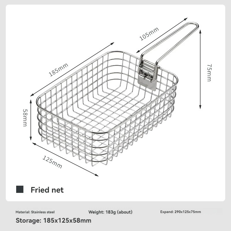 CampingMOO Foldable Stainless Steel Fry Basket